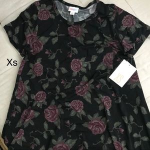 BNWT XS black digital floral dress lularoe Carly